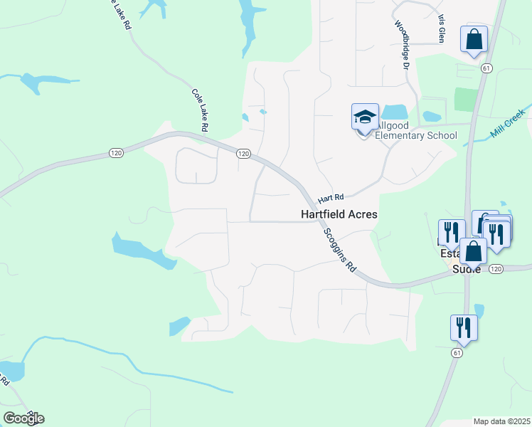 map of restaurants, bars, coffee shops, grocery stores, and more near 180 Paces Lakes Drive in Dallas