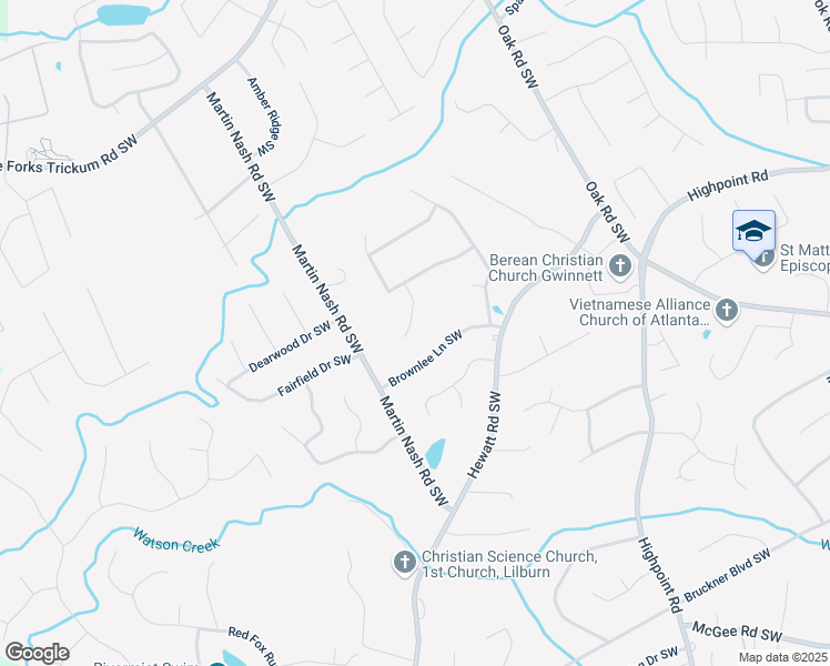 map of restaurants, bars, coffee shops, grocery stores, and more near 1404 Meadow Springs Drive in Lilburn