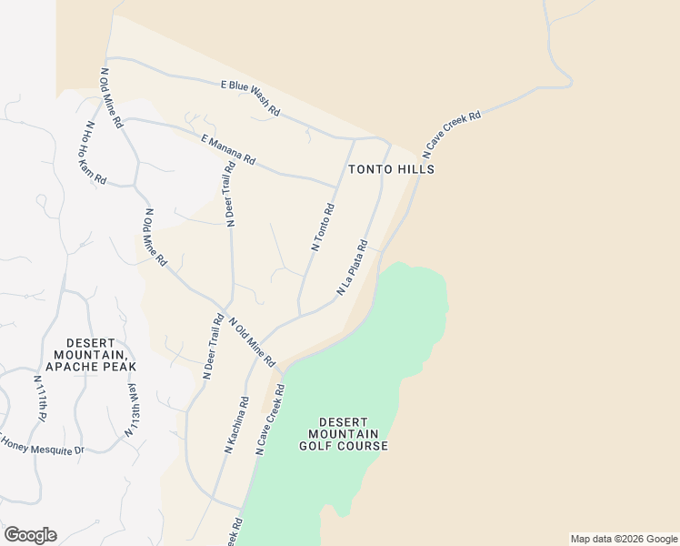 map of restaurants, bars, coffee shops, grocery stores, and more near 42402 North La Plata Road in Cave Creek