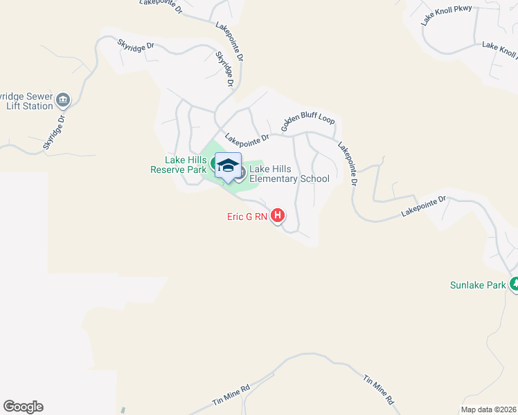 map of restaurants, bars, coffee shops, grocery stores, and more near 16423 Village Meadow Drive in Riverside