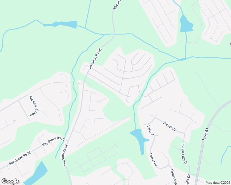 map of restaurants, bars, coffee shops, grocery stores, and more near 3925 Pine Village Place in Loganville