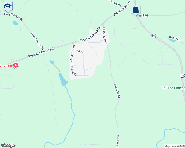 map of restaurants, bars, coffee shops, grocery stores, and more near 475 Kings Crossing Court in Rockmart