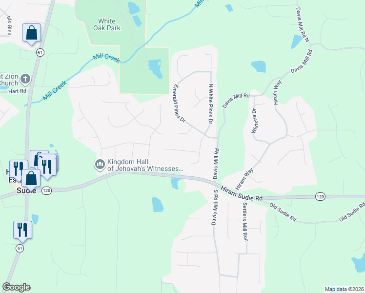 map of restaurants, bars, coffee shops, grocery stores, and more near 90 Emerald Pines Lane in Dallas