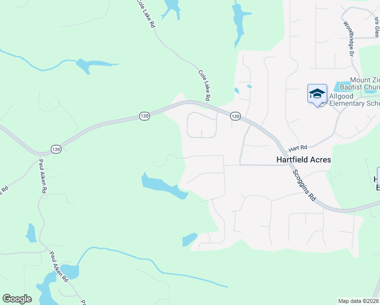 map of restaurants, bars, coffee shops, grocery stores, and more near 264 Paces Lakes Ridge in Dallas