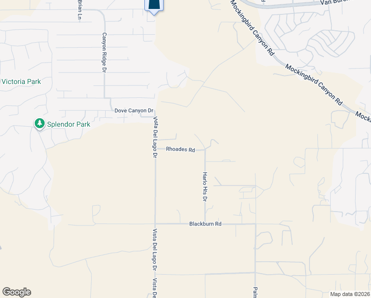 map of restaurants, bars, coffee shops, grocery stores, and more near Rhoades Road in Riverside