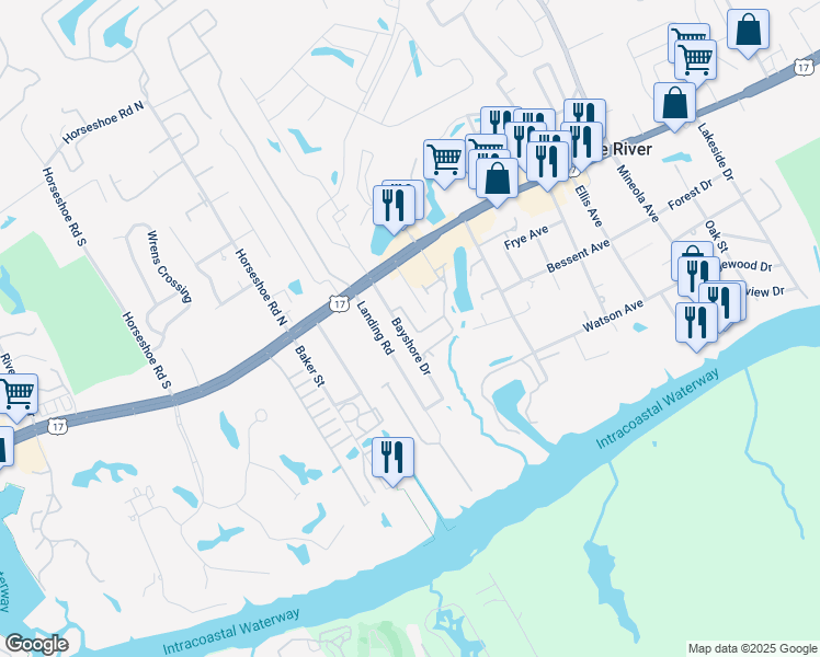 map of restaurants, bars, coffee shops, grocery stores, and more near 4341 State Spur S-26-1144 in Little River
