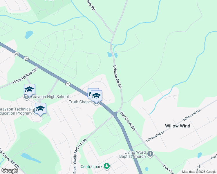 map of restaurants, bars, coffee shops, grocery stores, and more near 270 The Esplanade Way Southwest in Loganville