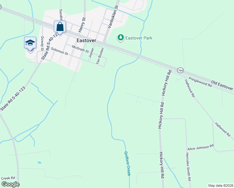 map of restaurants, bars, coffee shops, grocery stores, and more near 214 Sunny Acres Road in Eastover