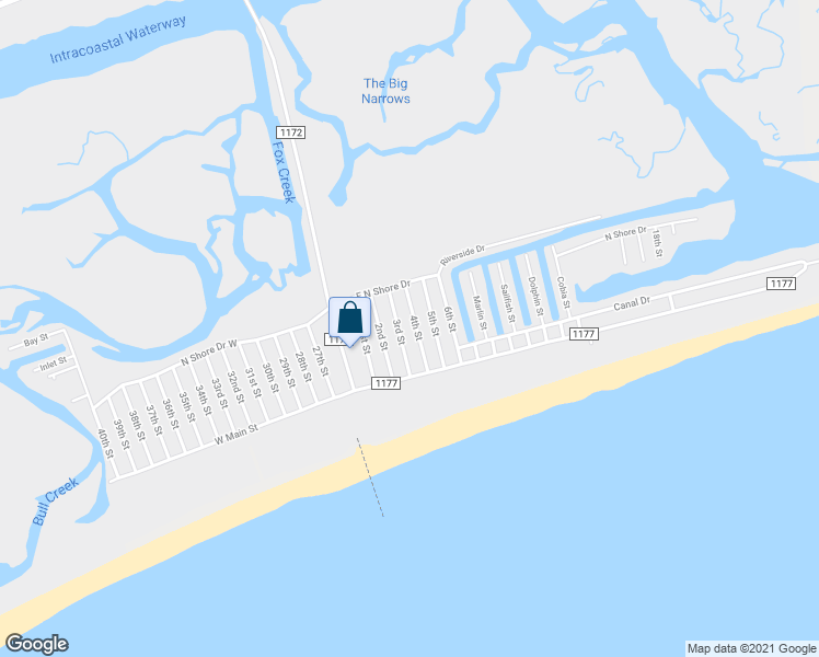 map of restaurants, bars, coffee shops, grocery stores, and more near 422 4th Street in Sunset Beach