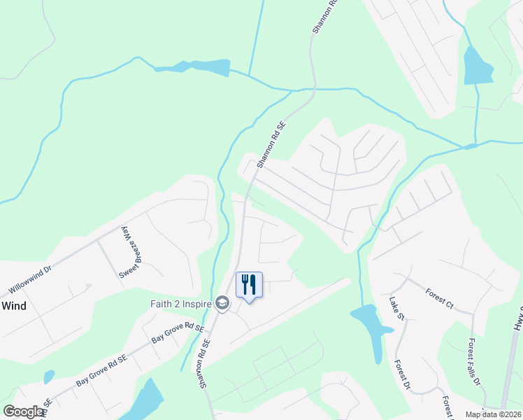 map of restaurants, bars, coffee shops, grocery stores, and more near 995 Shannon Road Southeast in Loganville