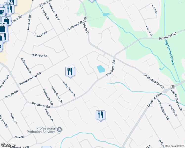 map of restaurants, bars, coffee shops, grocery stores, and more near 2947 Knob Creek Drive in Snellville