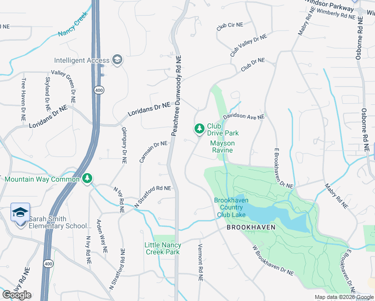 map of restaurants, bars, coffee shops, grocery stores, and more near 931 Club Station Drive Northeast in Atlanta