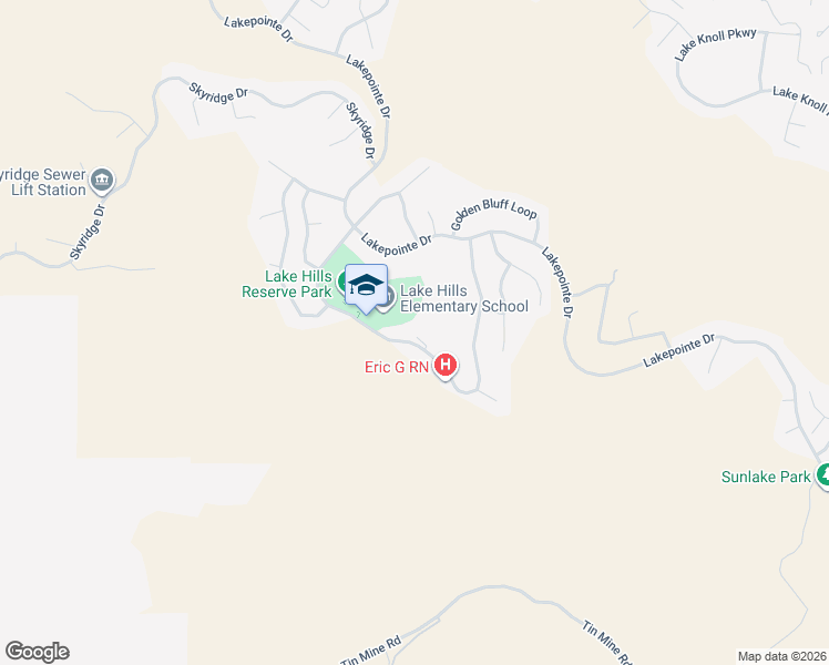 map of restaurants, bars, coffee shops, grocery stores, and more near 16418 Village Meadow Drive in Riverside