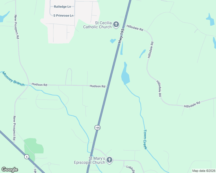 map of restaurants, bars, coffee shops, grocery stores, and more near 1101 Hudson Road in Jasper
