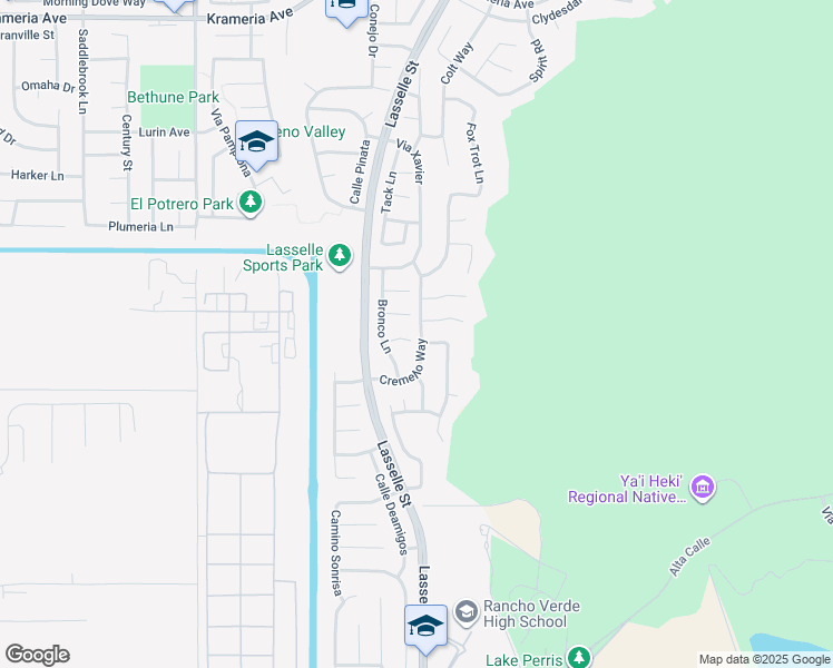 map of restaurants, bars, coffee shops, grocery stores, and more near 26146 Charismatic Court in Moreno Valley