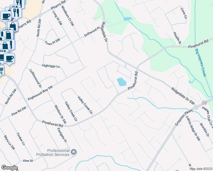 map of restaurants, bars, coffee shops, grocery stores, and more near 2856 Knob Creek Drive in Snellville