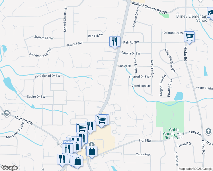 map of restaurants, bars, coffee shops, grocery stores, and more near in Cobb County