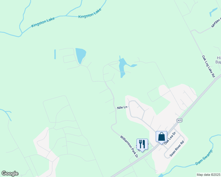 map of restaurants, bars, coffee shops, grocery stores, and more near 195 Williamson Park Drive in Conway