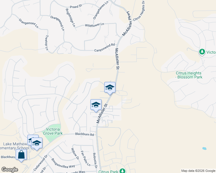 map of restaurants, bars, coffee shops, grocery stores, and more near 17068 Mountain Crest Court in Riverside
