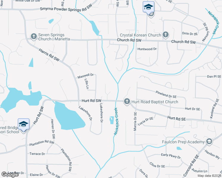 map of restaurants, bars, coffee shops, grocery stores, and more near 3400 Mallard Glen in Smyrna