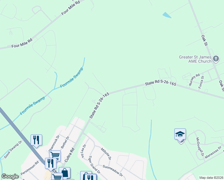 map of restaurants, bars, coffee shops, grocery stores, and more near 2882 Cultra Road in Conway