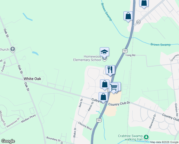 map of restaurants, bars, coffee shops, grocery stores, and more near 2965 Ivy Glen Drive in Conway