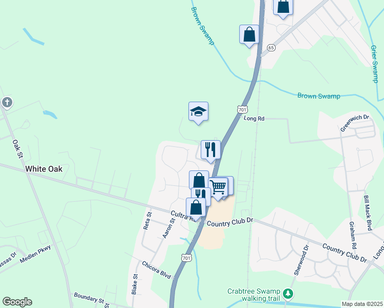 map of restaurants, bars, coffee shops, grocery stores, and more near 2915 Ivy Glen Drive in Conway