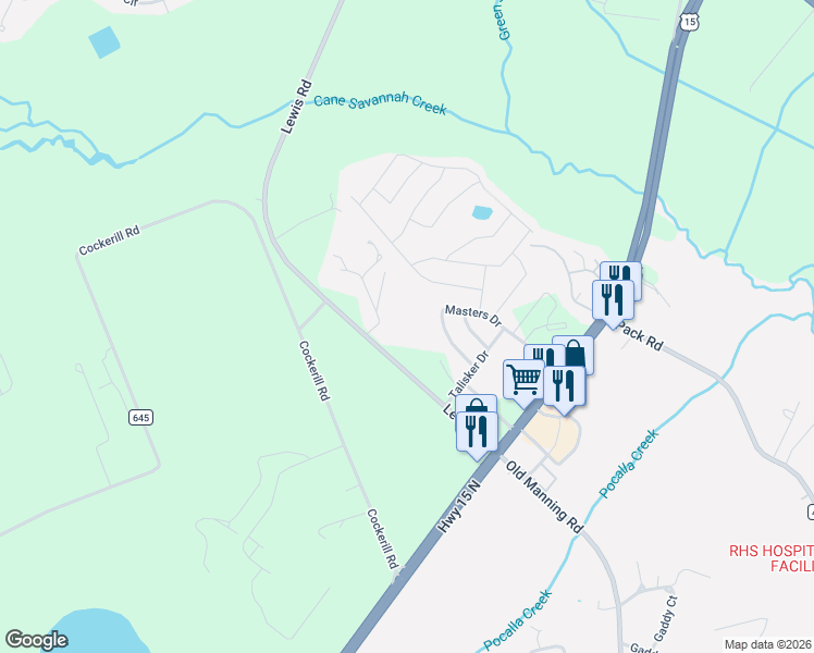 map of restaurants, bars, coffee shops, grocery stores, and more near 725 Josh Wells Road in Sumter