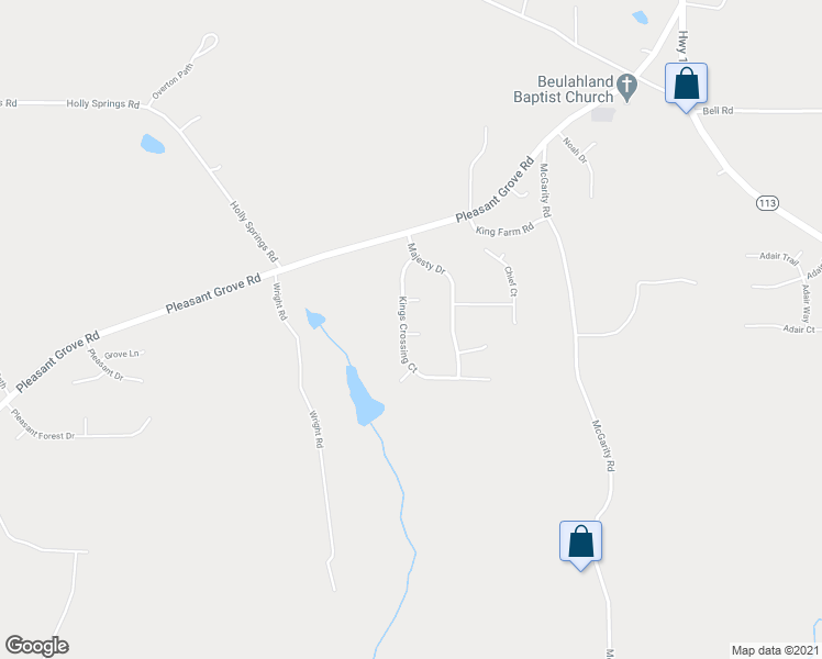 map of restaurants, bars, coffee shops, grocery stores, and more near 177 Kings Crossing Court in Rockmart