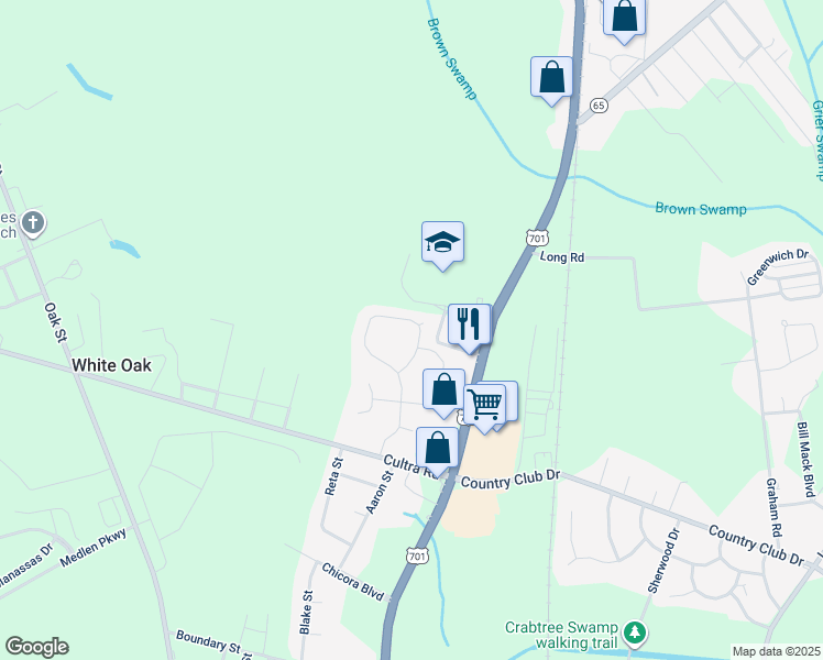 map of restaurants, bars, coffee shops, grocery stores, and more near 2915 Ivy Glen Drive in Conway