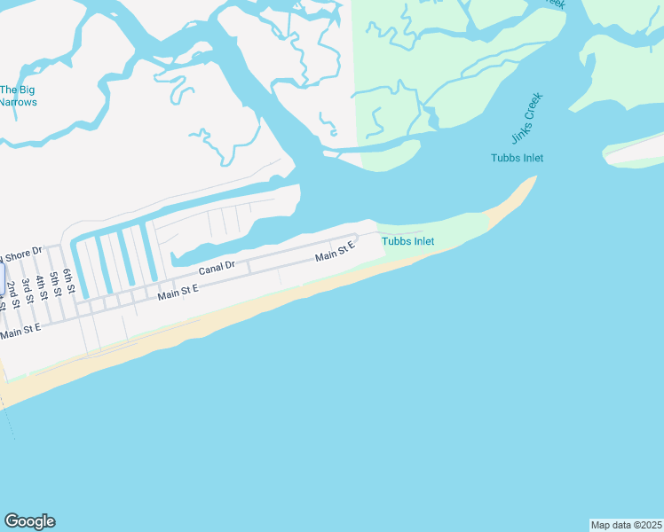 map of restaurants, bars, coffee shops, grocery stores, and more near 1716 East Main Street in Sunset Beach