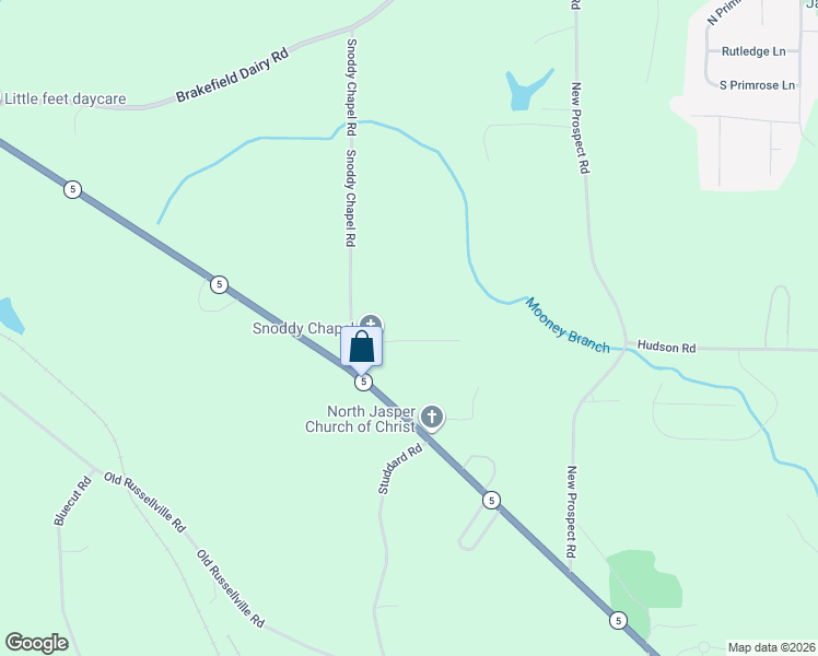 map of restaurants, bars, coffee shops, grocery stores, and more near 2804 Key Camp Road in Jasper