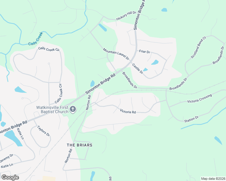 map of restaurants, bars, coffee shops, grocery stores, and more near 1041 Saint James Place in Watkinsville