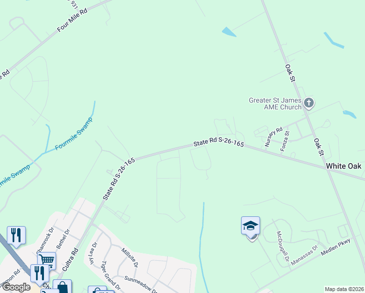 map of restaurants, bars, coffee shops, grocery stores, and more near 2798 State Road S-26-165 in Conway