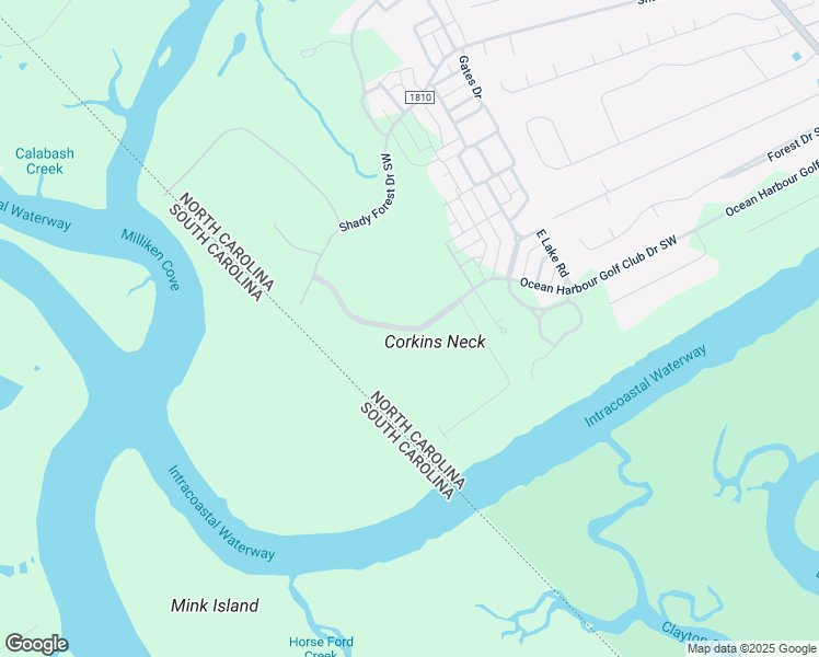 map of restaurants, bars, coffee shops, grocery stores, and more near Ocean Harbour Golf Club Road Southwest in Brunswick County
