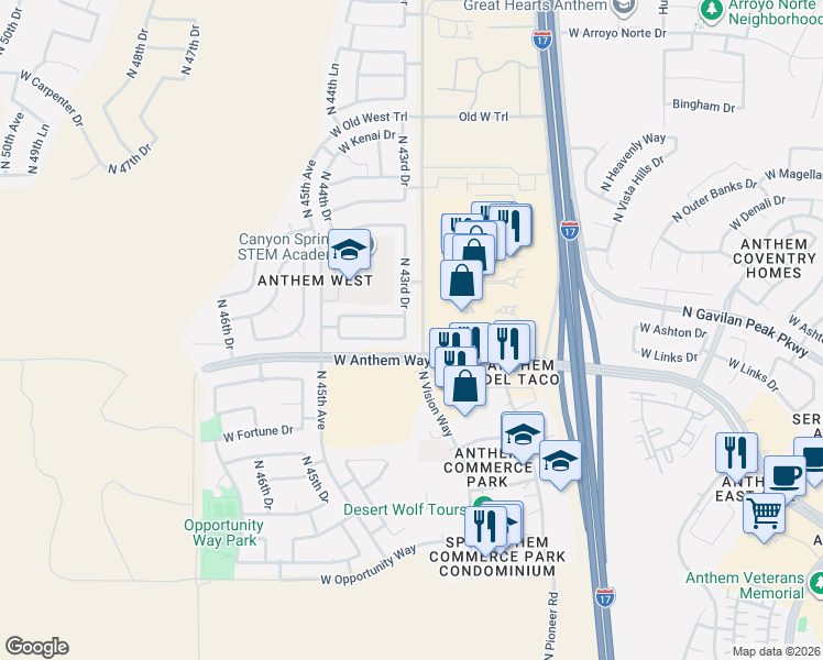 map of restaurants, bars, coffee shops, grocery stores, and more near in Phoenix
