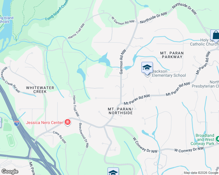 map of restaurants, bars, coffee shops, grocery stores, and more near 7 Harris Glen Northwest in Atlanta