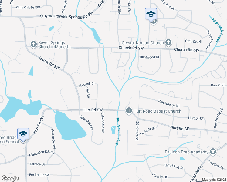 map of restaurants, bars, coffee shops, grocery stores, and more near 3400 Mallard Glen in Smyrna