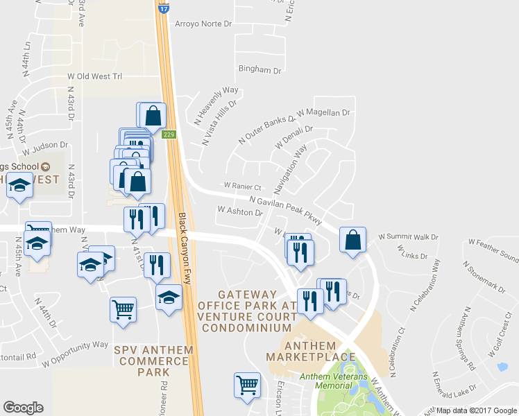 map of restaurants, bars, coffee shops, grocery stores, and more near 3816 West Links Drive in New River