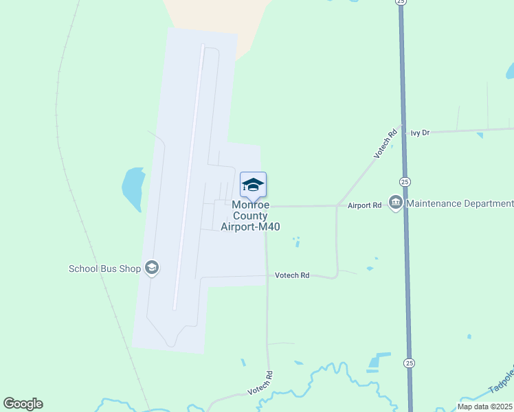 map of restaurants, bars, coffee shops, grocery stores, and more near 50057 Airport Road in Aberdeen