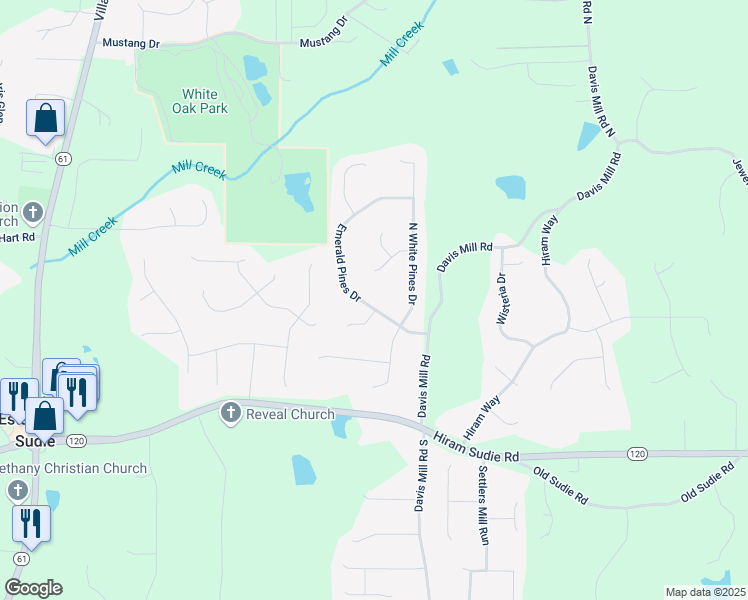 map of restaurants, bars, coffee shops, grocery stores, and more near 158 Emerald Pines Drive in Dallas