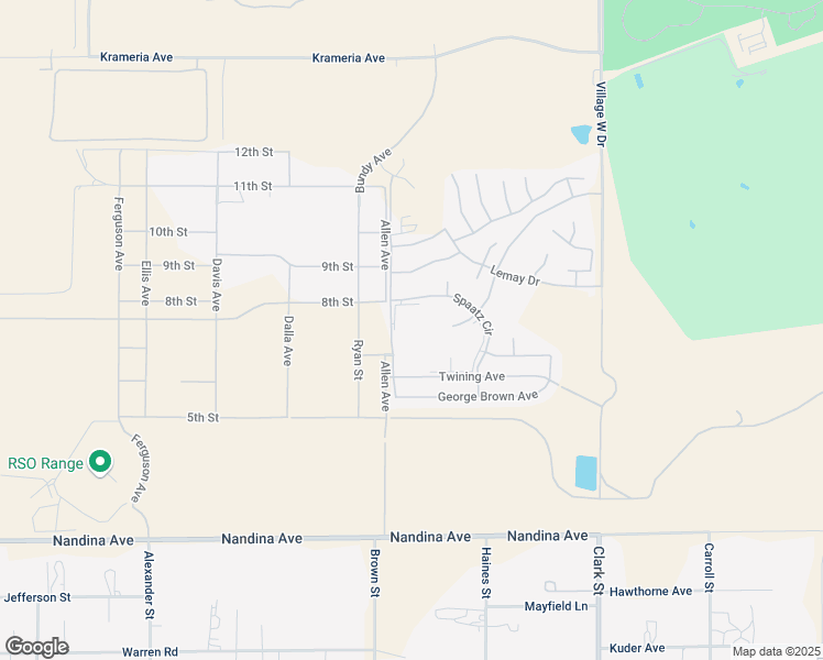 map of restaurants, bars, coffee shops, grocery stores, and more near Ryan Street in March Air Reserve Base