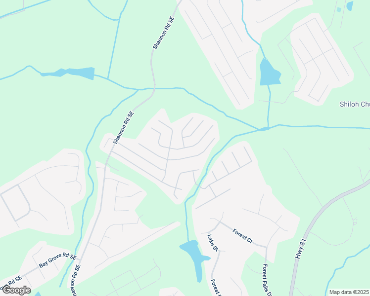 map of restaurants, bars, coffee shops, grocery stores, and more near Potomac Walk Court in Loganville