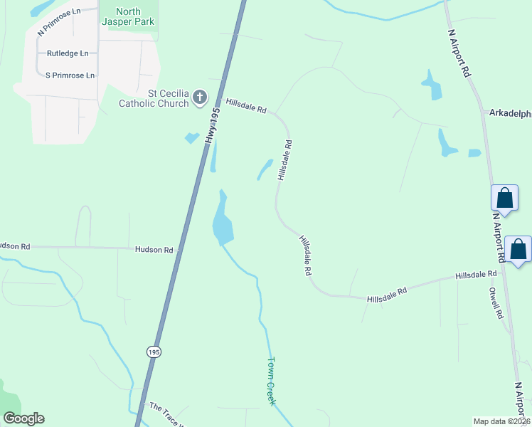 map of restaurants, bars, coffee shops, grocery stores, and more near 713 Hillsdale Road in Jasper