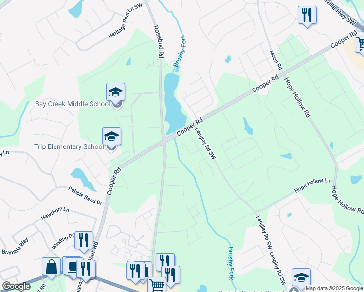 map of restaurants, bars, coffee shops, grocery stores, and more near 794 Sunset Down Court Southwest in Loganville