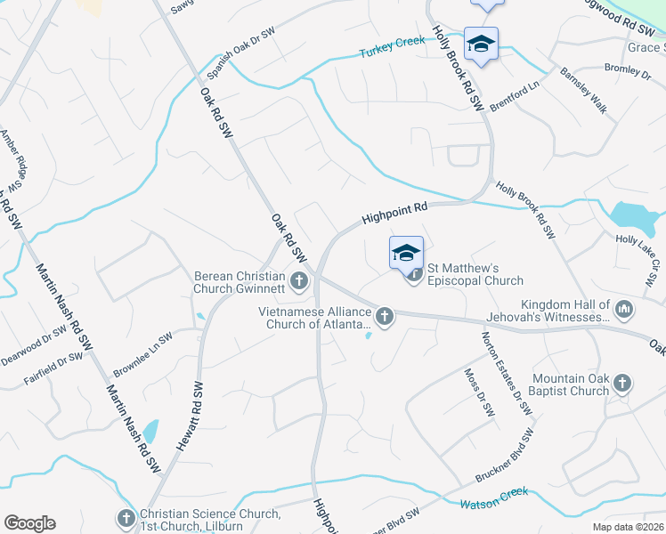 map of restaurants, bars, coffee shops, grocery stores, and more near 1328 Highpoint Road in Snellville