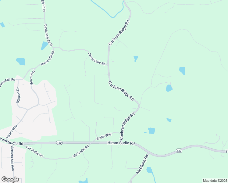 map of restaurants, bars, coffee shops, grocery stores, and more near 1566 Cochran Ridge Road in Hiram