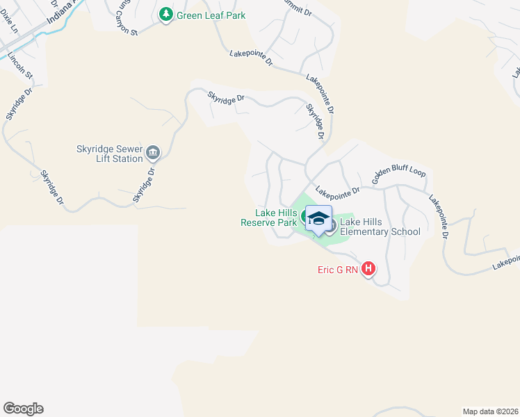 map of restaurants, bars, coffee shops, grocery stores, and more near 16989 Spring Canyon Place in Riverside