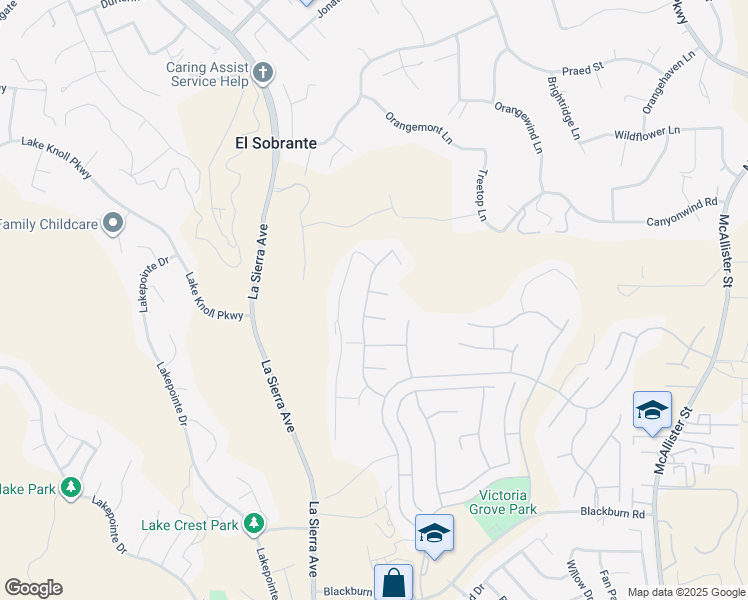map of restaurants, bars, coffee shops, grocery stores, and more near 12139 Kingswood Court in Riverside