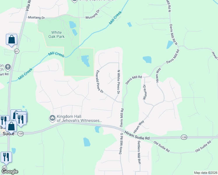 map of restaurants, bars, coffee shops, grocery stores, and more near 109 White Pines Court in Dallas
